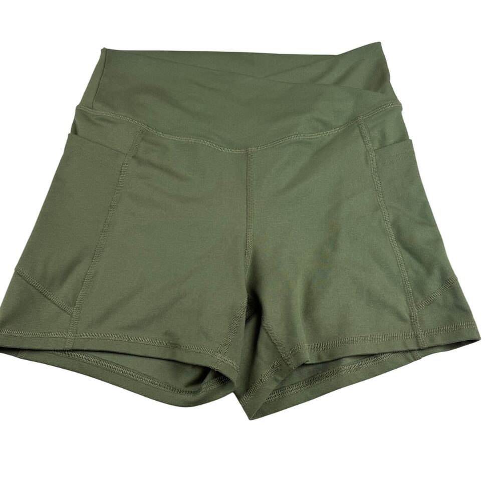 Gilly Hicks Olive Green High-Waist Athletic Jean Shorts